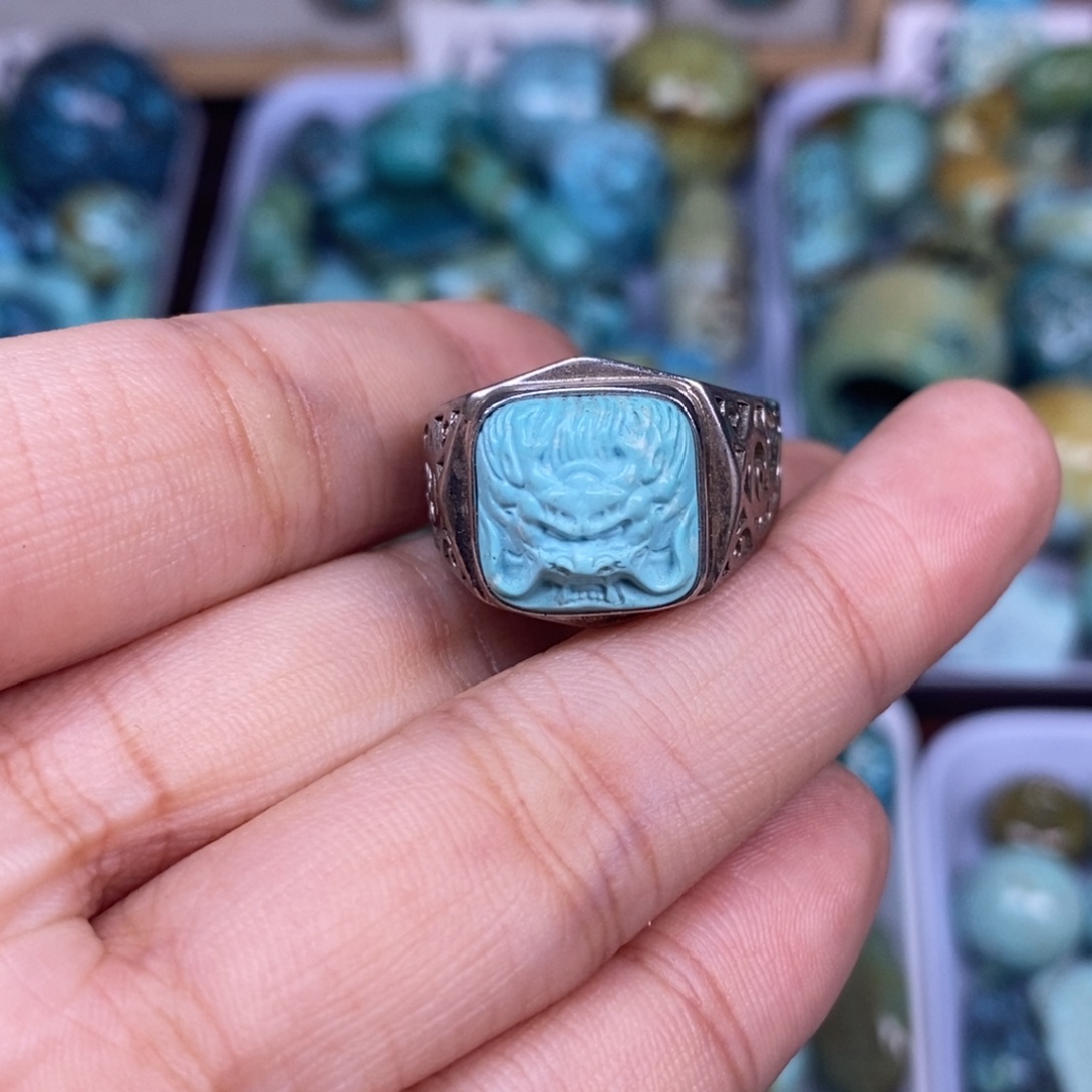 绿松石银S925镶嵌挂件