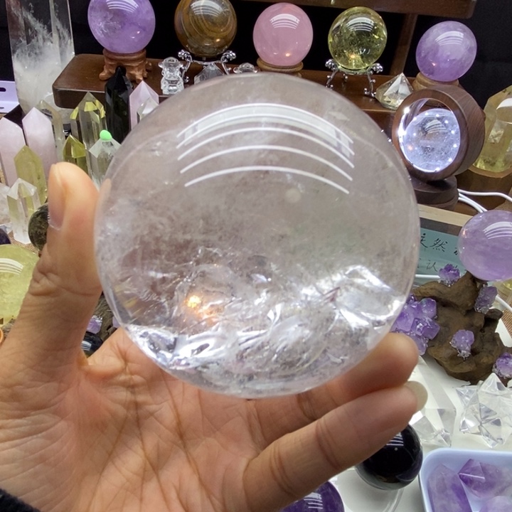 水晶摆件未镶嵌天然白水晶球77m m