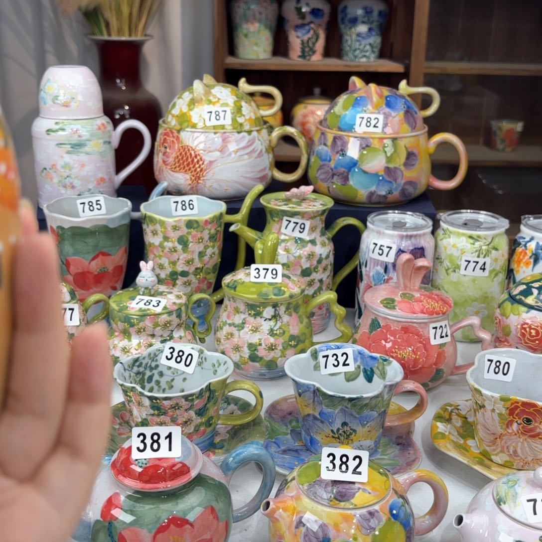 景德镇手绘高温釉下彩陶瓷茶具