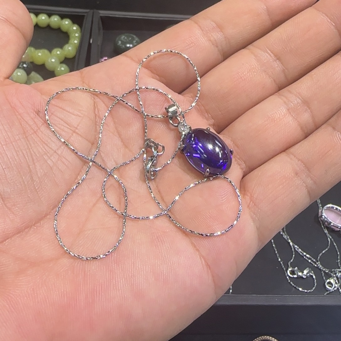 查罗石合金颈饰玉石项链