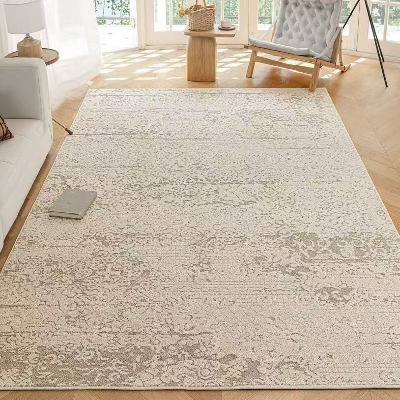 轻奢家用客厅卧室大地毯黑白设计防水丙纶材质硅藻丝茶几沙发垫