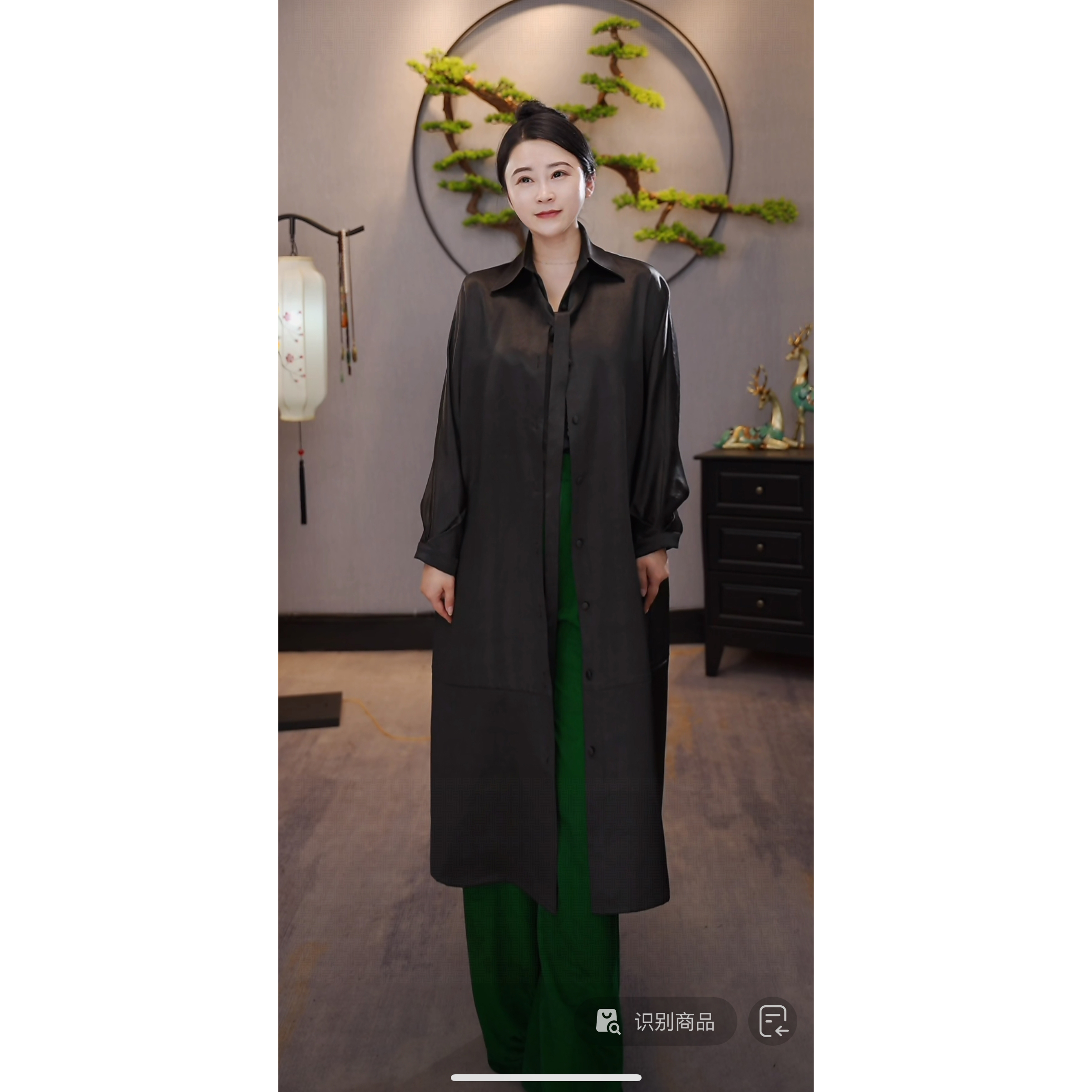 【千奈莉 老重缎大皮子王】90姆米百搭时尚大牌风衣21-74