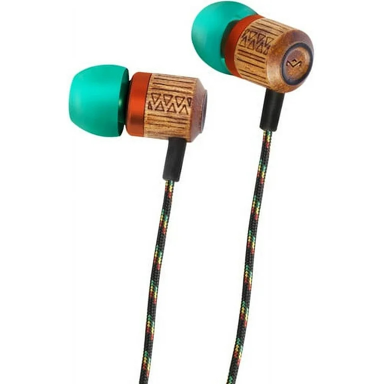 95新 house of marley 马利之家木质铝合金有线入耳式耳机带麦