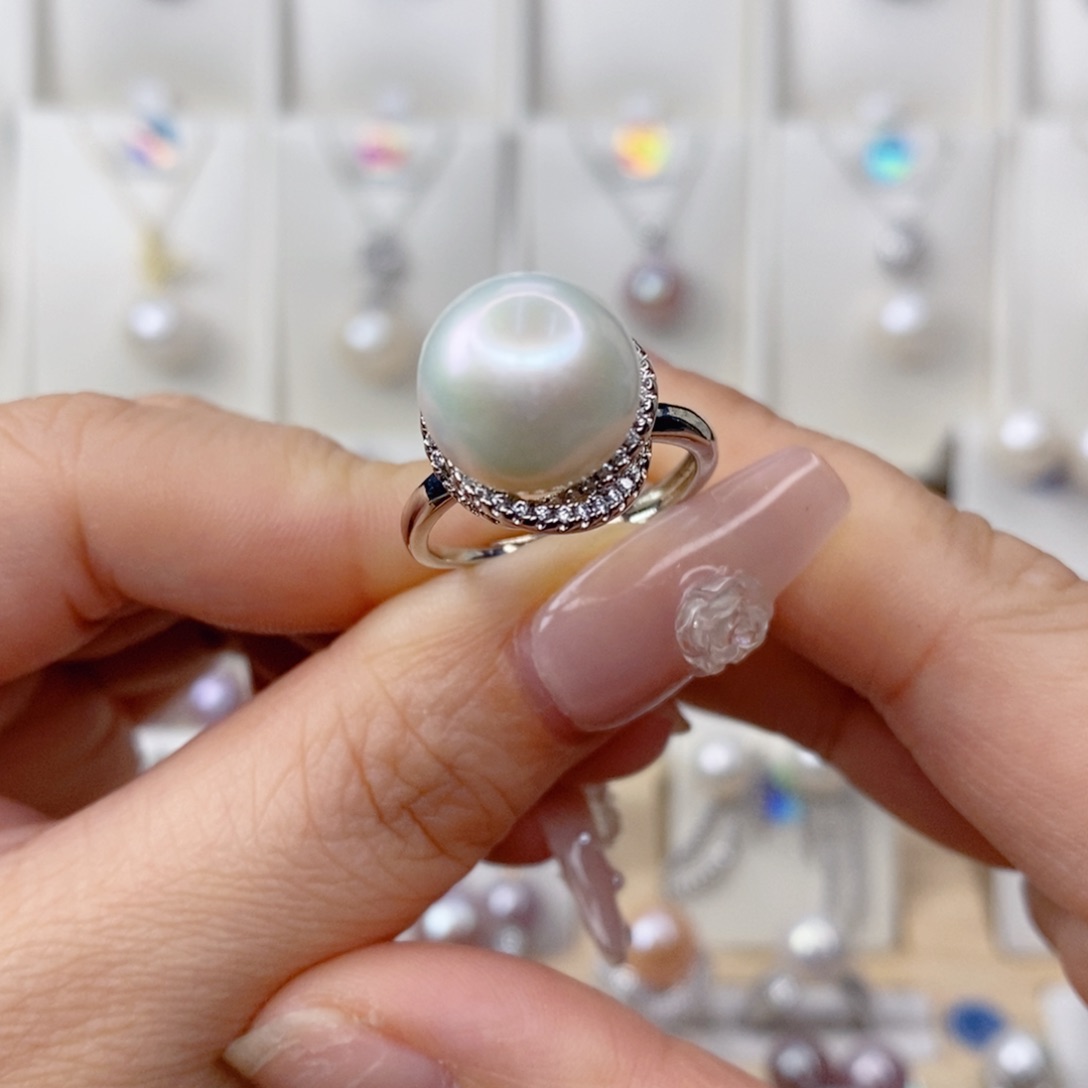 淡水珍珠戒指合金