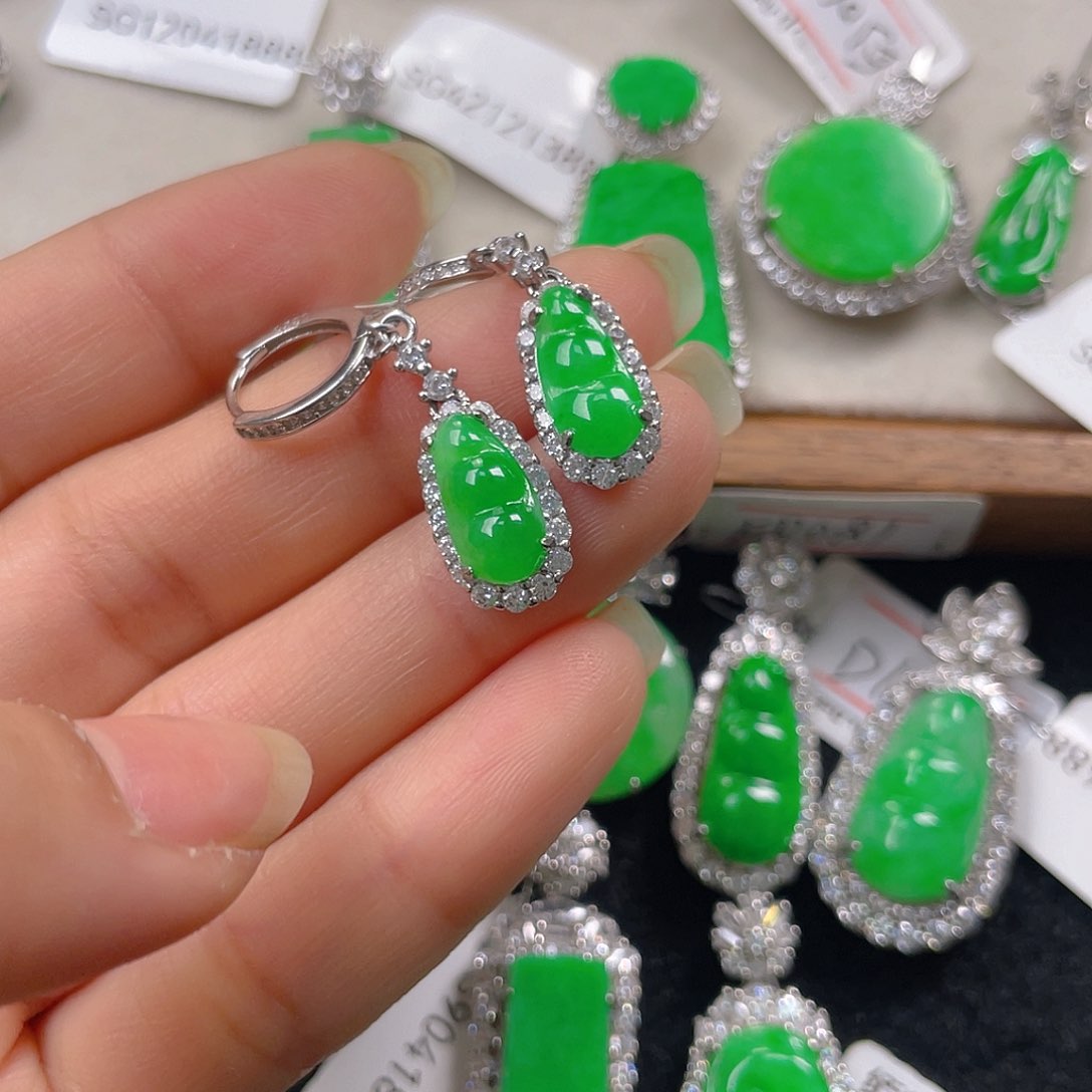 翡翠银S925镶嵌吊坠(不含链)翡翠