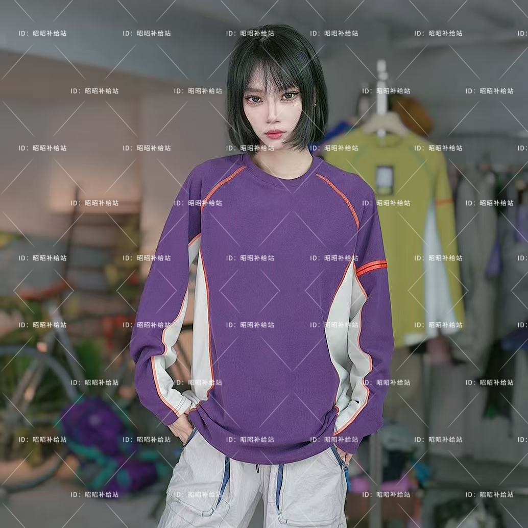 Mountain Outdoor-AFL055秋冬户外加绒保暖长袖潮流拼接女款长T恤