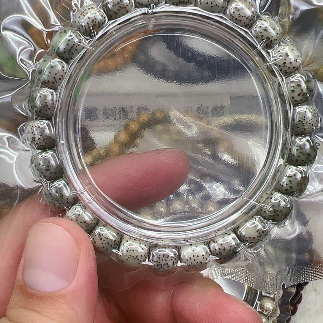 星月菩提手串31练手糯冰石玉星月菩提单圈0.9