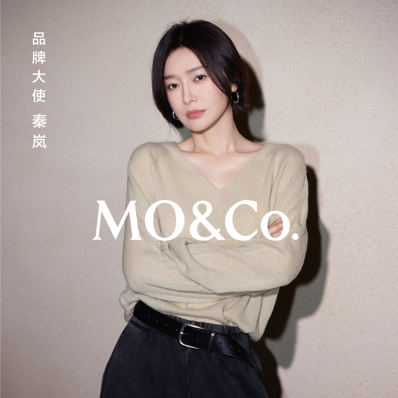 【moco秦岚同款】针织衫2025秋新品V领船领宽松毛边袖MBE3SWTT09