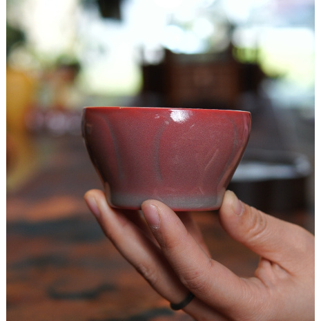 红情绿意--陶瓷佛手杯