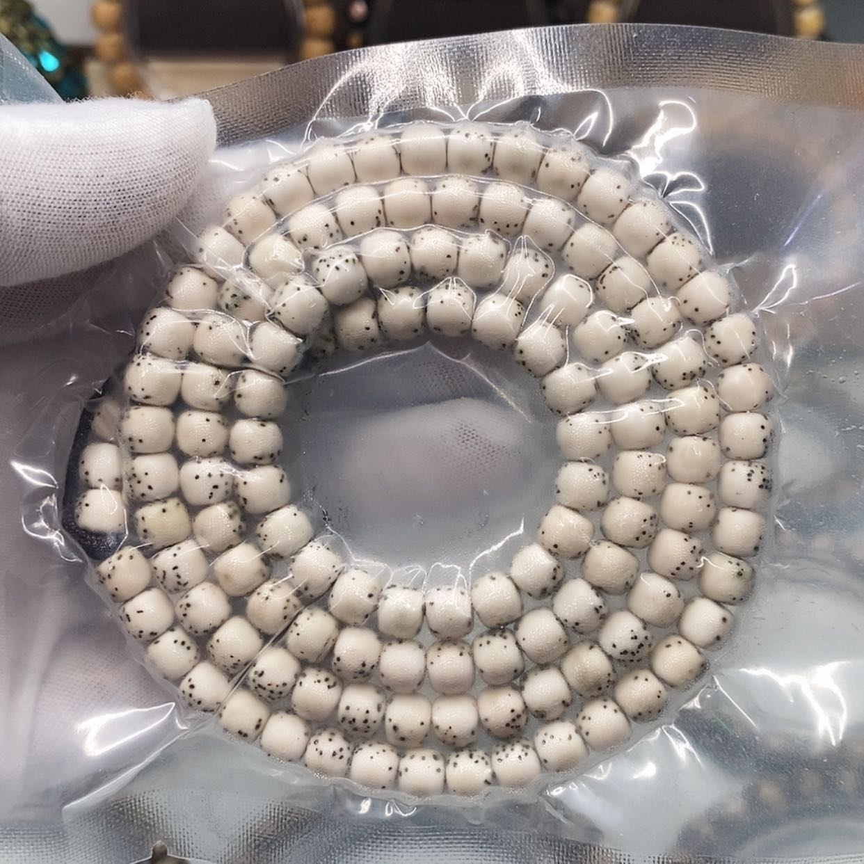 【闪购商品】星月菩提手串7×6一物一图原生态古瓷白半壁江山