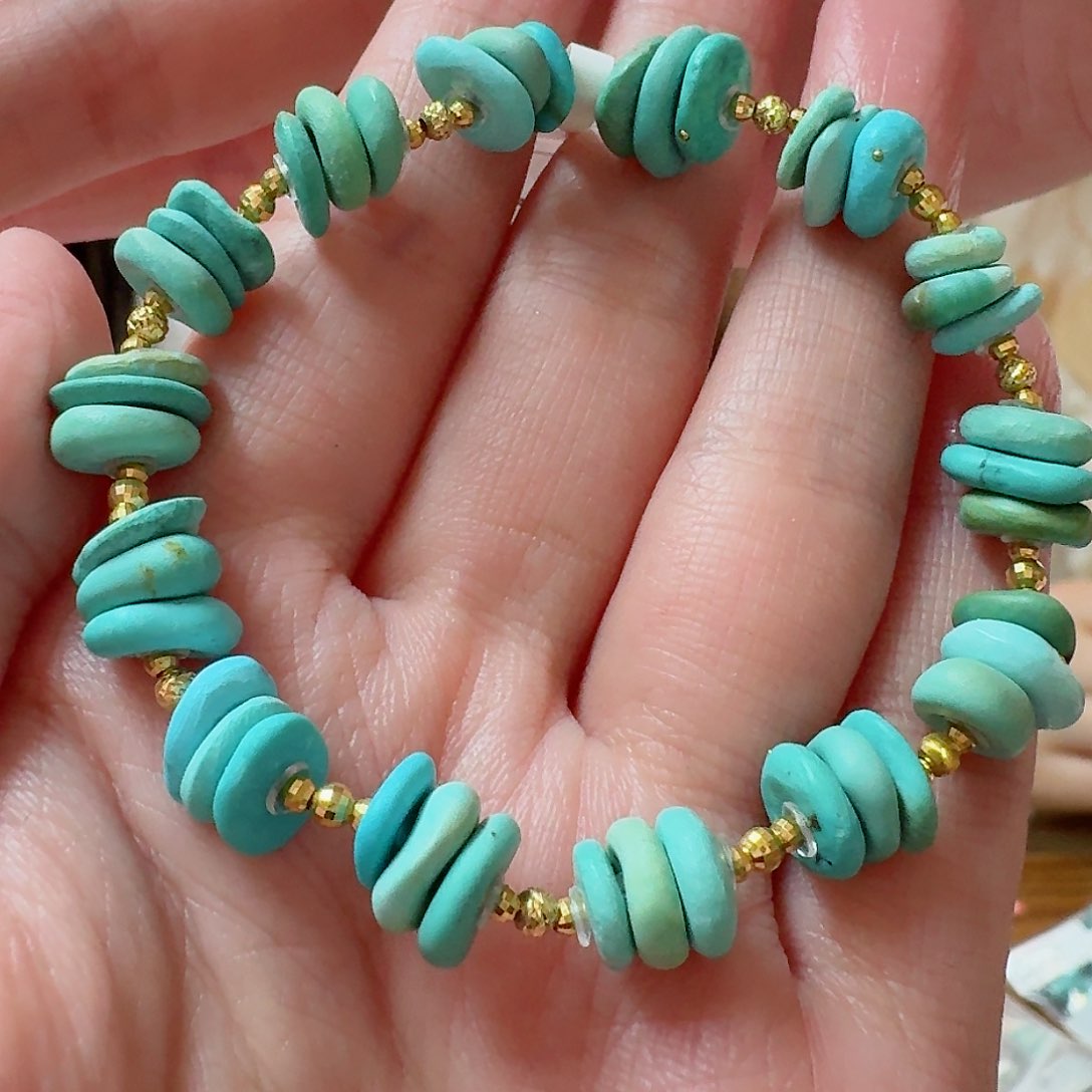 绿松石珠宝奇石18K金镶嵌