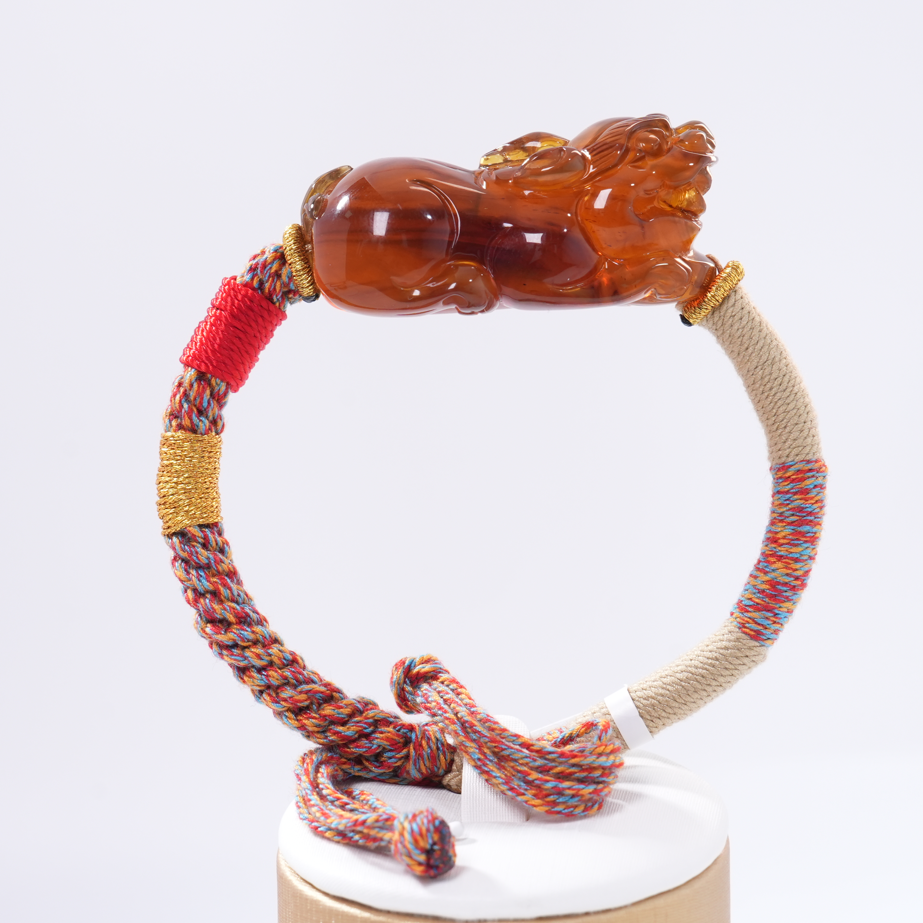 東芳珠宝-缅甸天然琥珀貔貅手串紫杉醇精工打造貔貅手串编绳