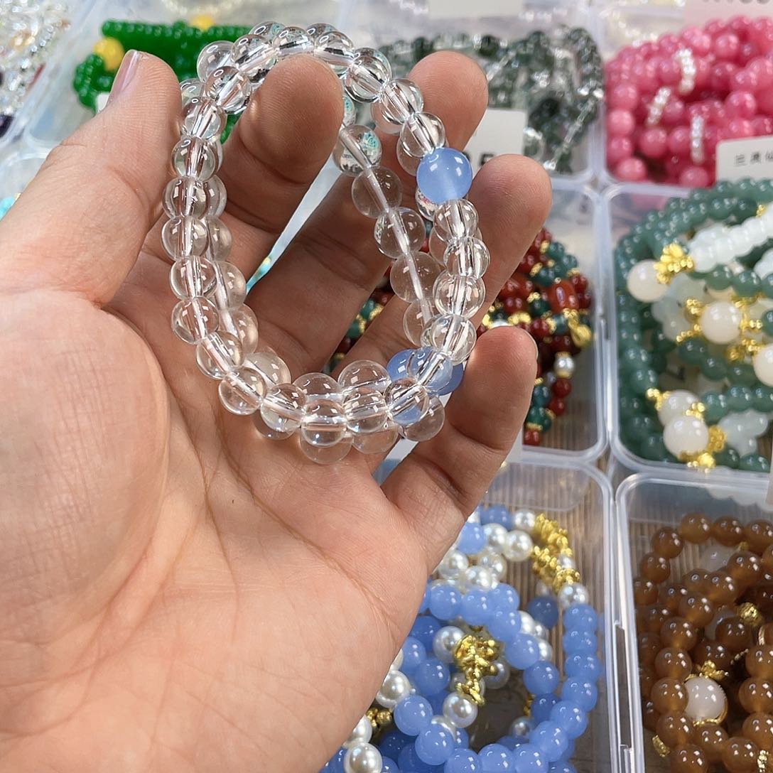 檀香木手串银S925镀金镶嵌