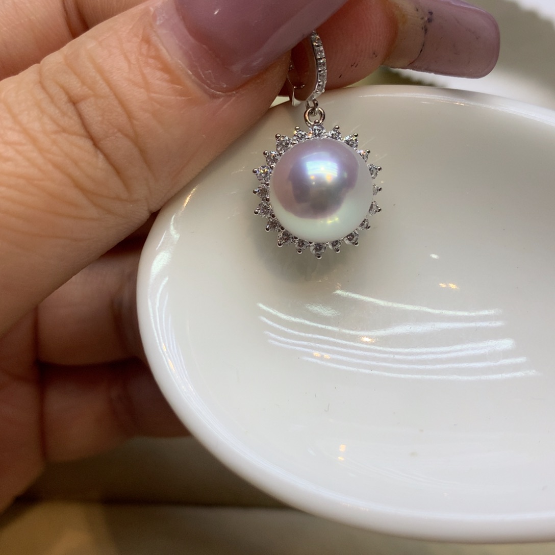 颈饰银S925镶嵌海水珍珠