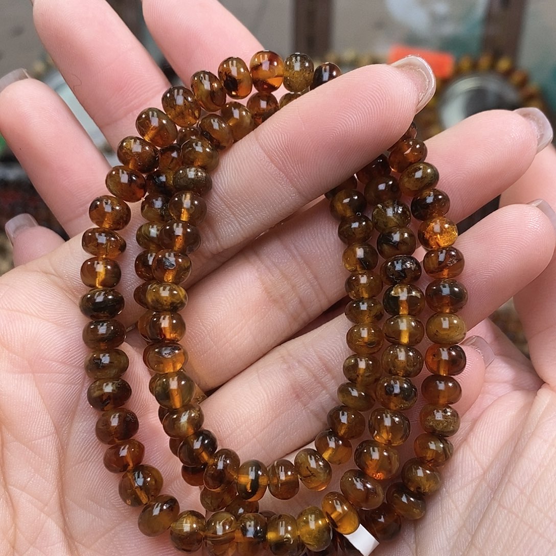 琥珀未镶嵌手链6➕108