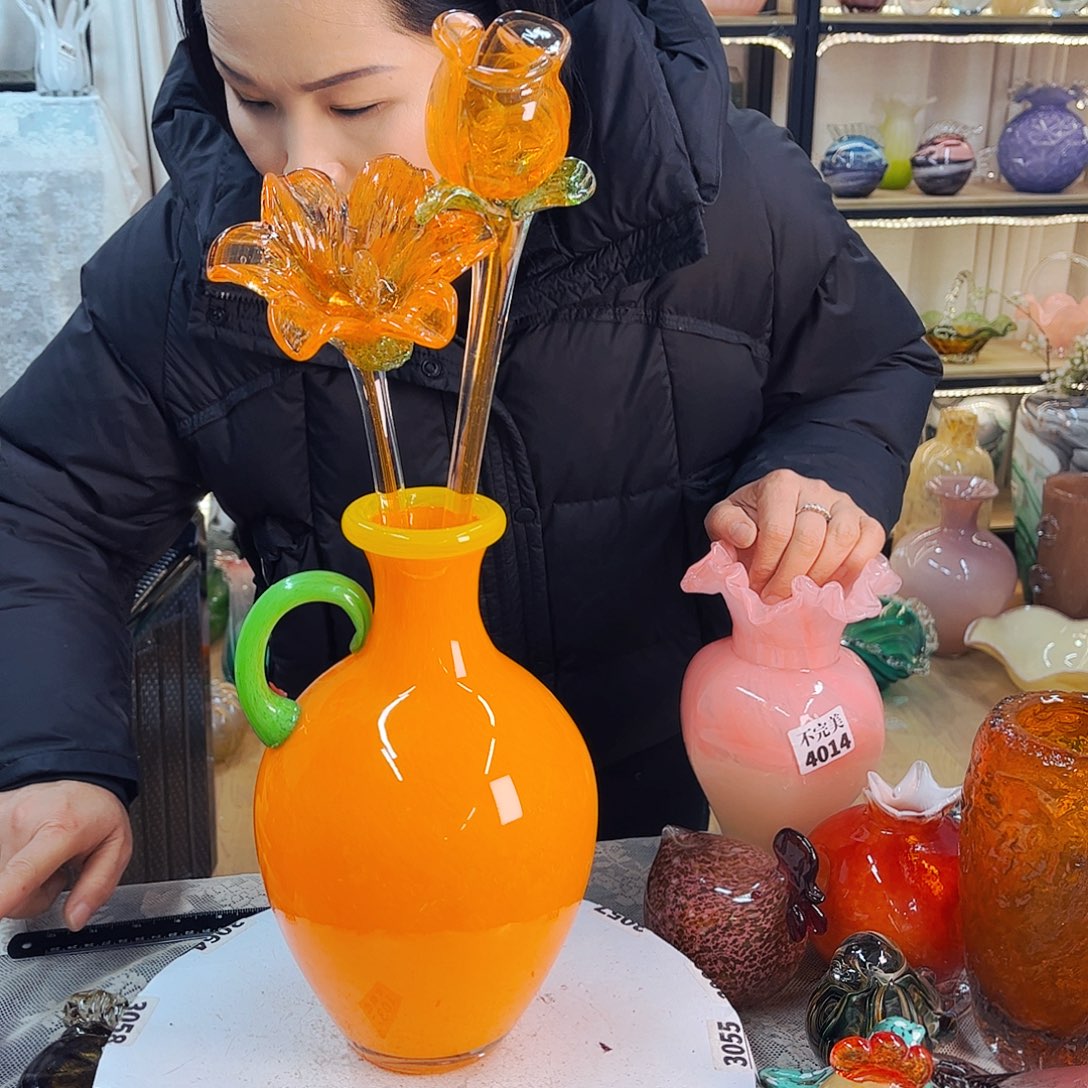 2花1瓶家悦美居琉璃摆件