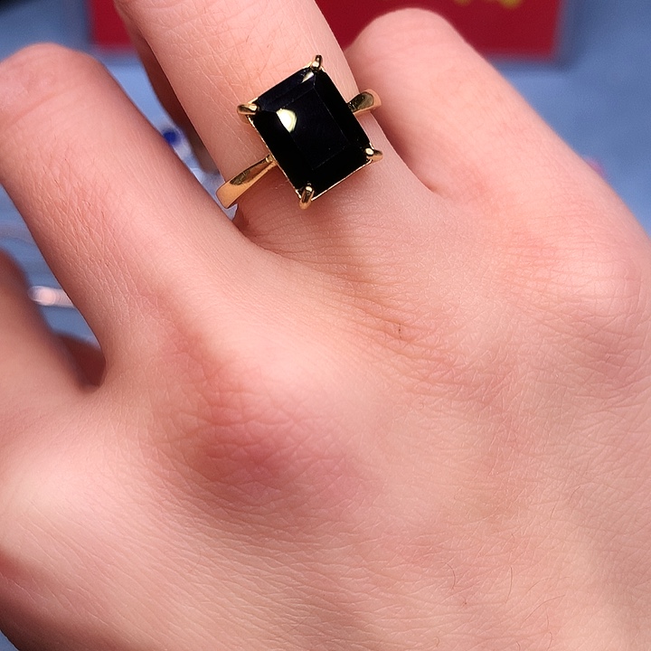 蓝宝石戒指银S925镶嵌