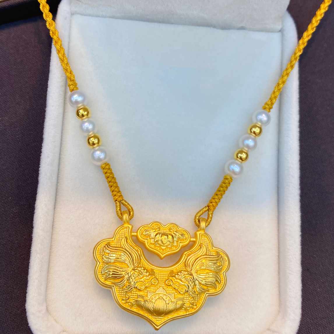 足金999（双鱼锦鲤锁）投资金条攒黄金悦己送人（直径35.2mm）