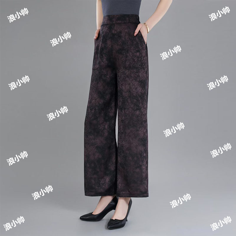 8851龟裂纹夏季【双面双穿】显瘦高腰休闲女士休闲裤