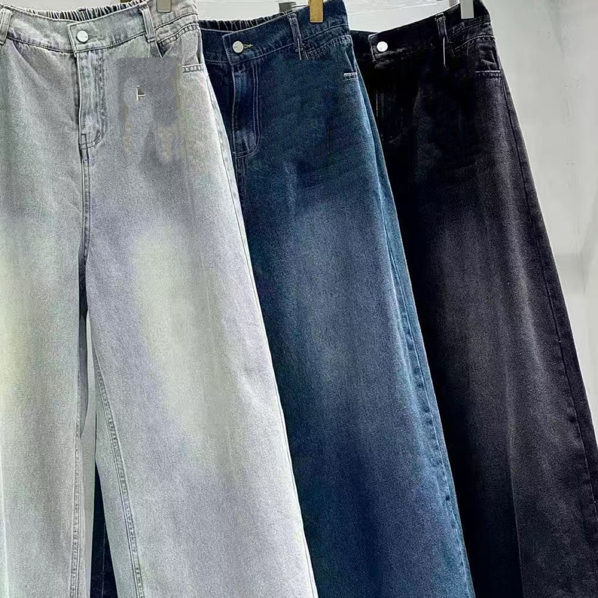 肉肉家*大码高腰加绒九分阔腿裤