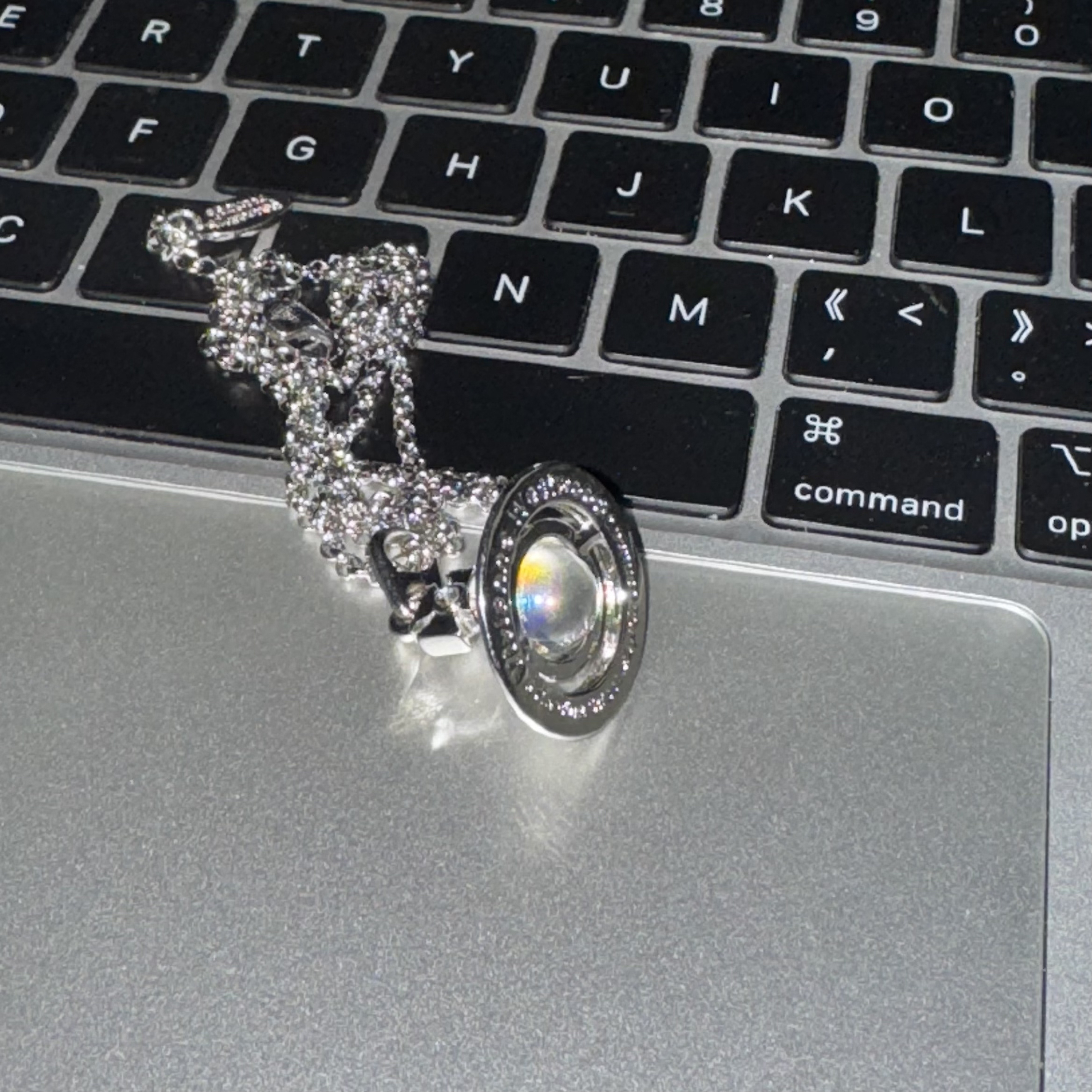 钛钢项链 1875-欧若la新镭射中号快乐星球项链高货