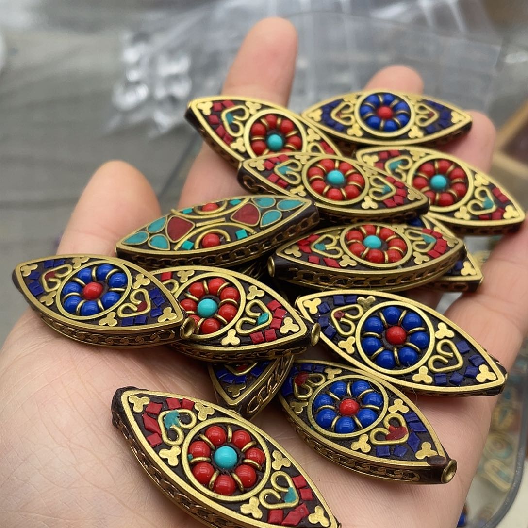 玛瑙/玉髓珠宝半成品未镶嵌尼泊尔工艺珠单颗