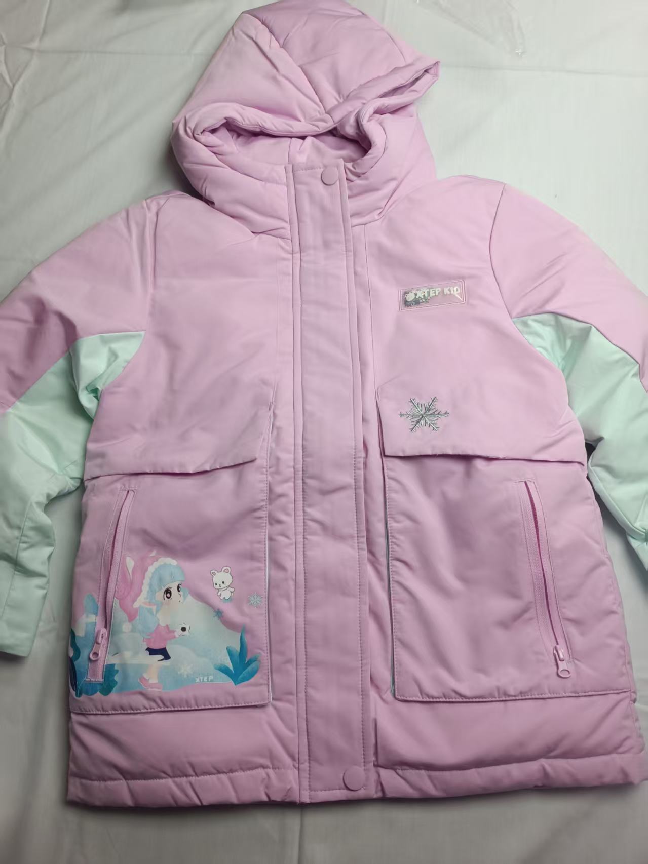 加厚棉衣加绒男女宝儿童儿童时尚连帽女童大童保暖