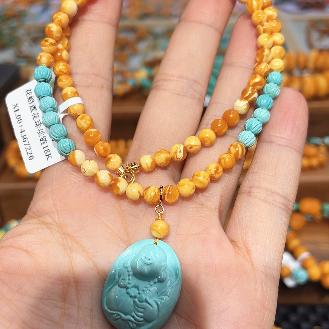 琥珀裸石未镶嵌项链