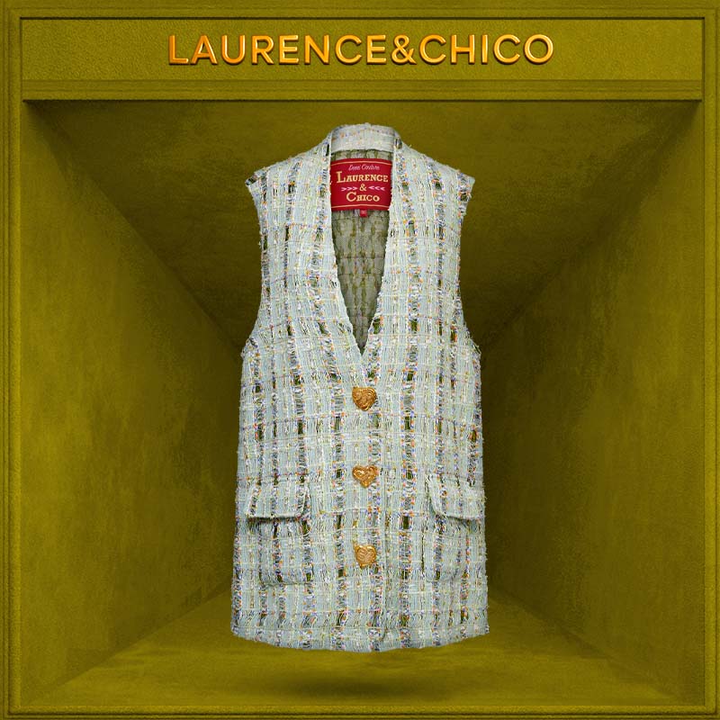 LC化石扣手工抽纱Oversize马甲D5AC10112019