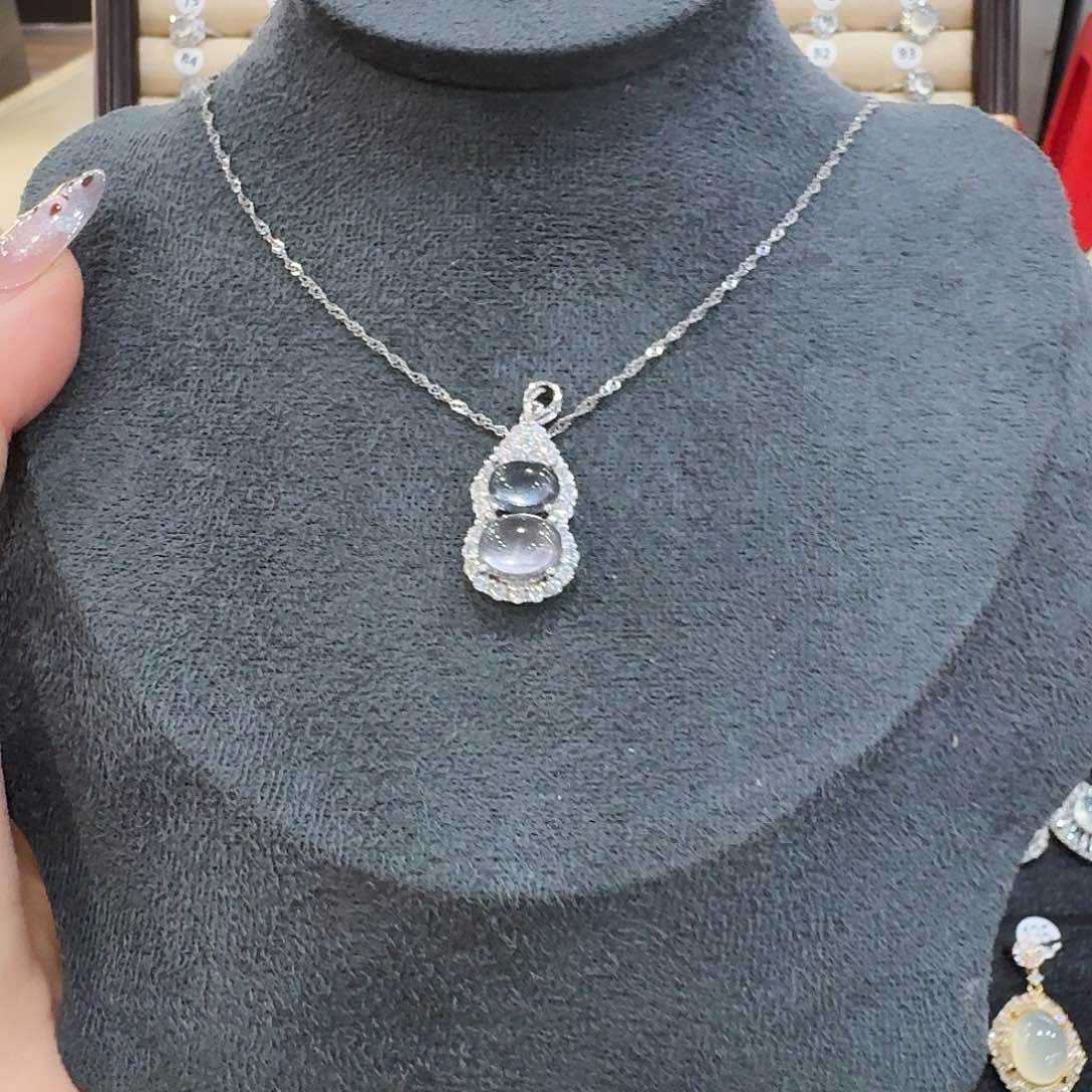 银S925镶嵌吊坠(不含链)芙蓉石