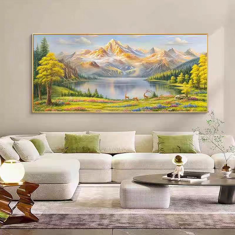 艺潮218日照金山客厅背景墙挂画沙发背景装饰画墙画装饰客厅JL