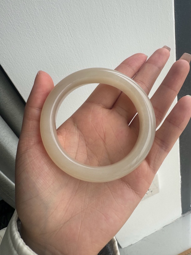 和田玉手镯高冰藕粉56+