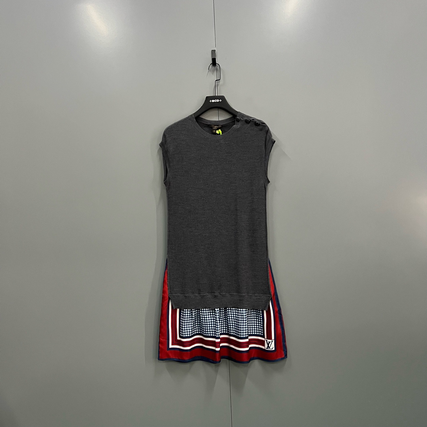 95新 LouisVuitton/路易威登 zt4 拼接针织无袖连衣裙L码/608206