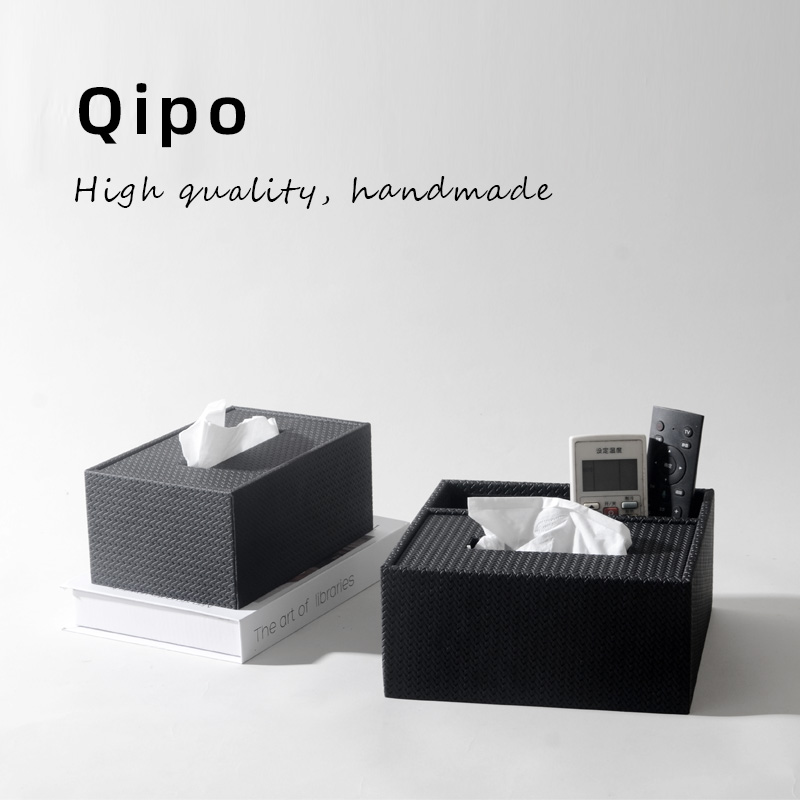 【栖珀Qipo】皮革多功能纸巾盒高端客厅家用遥控器收纳一体抽纸盒子