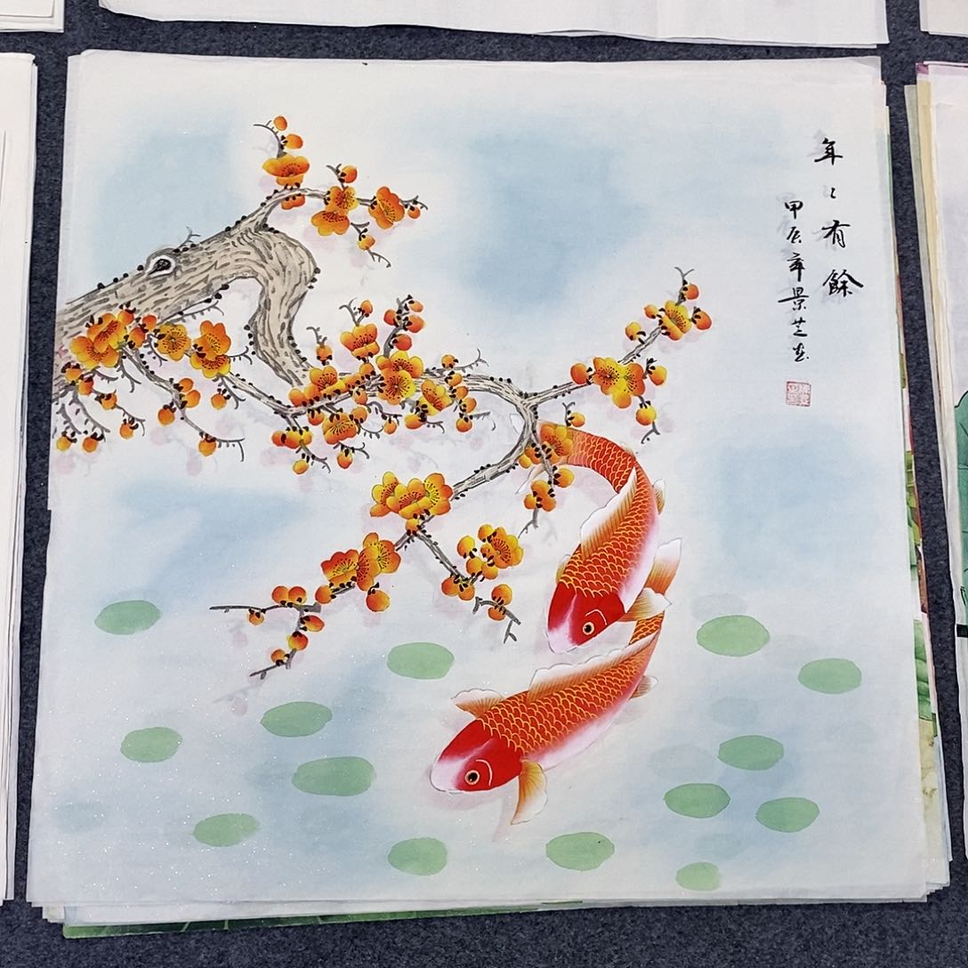 国画尺寸68✖️68四尺工笔斗方手绘