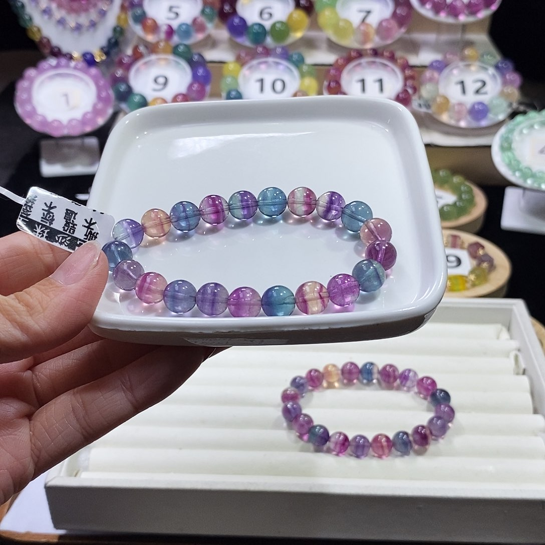 萤石手链未镶嵌独角兽西瓜9m