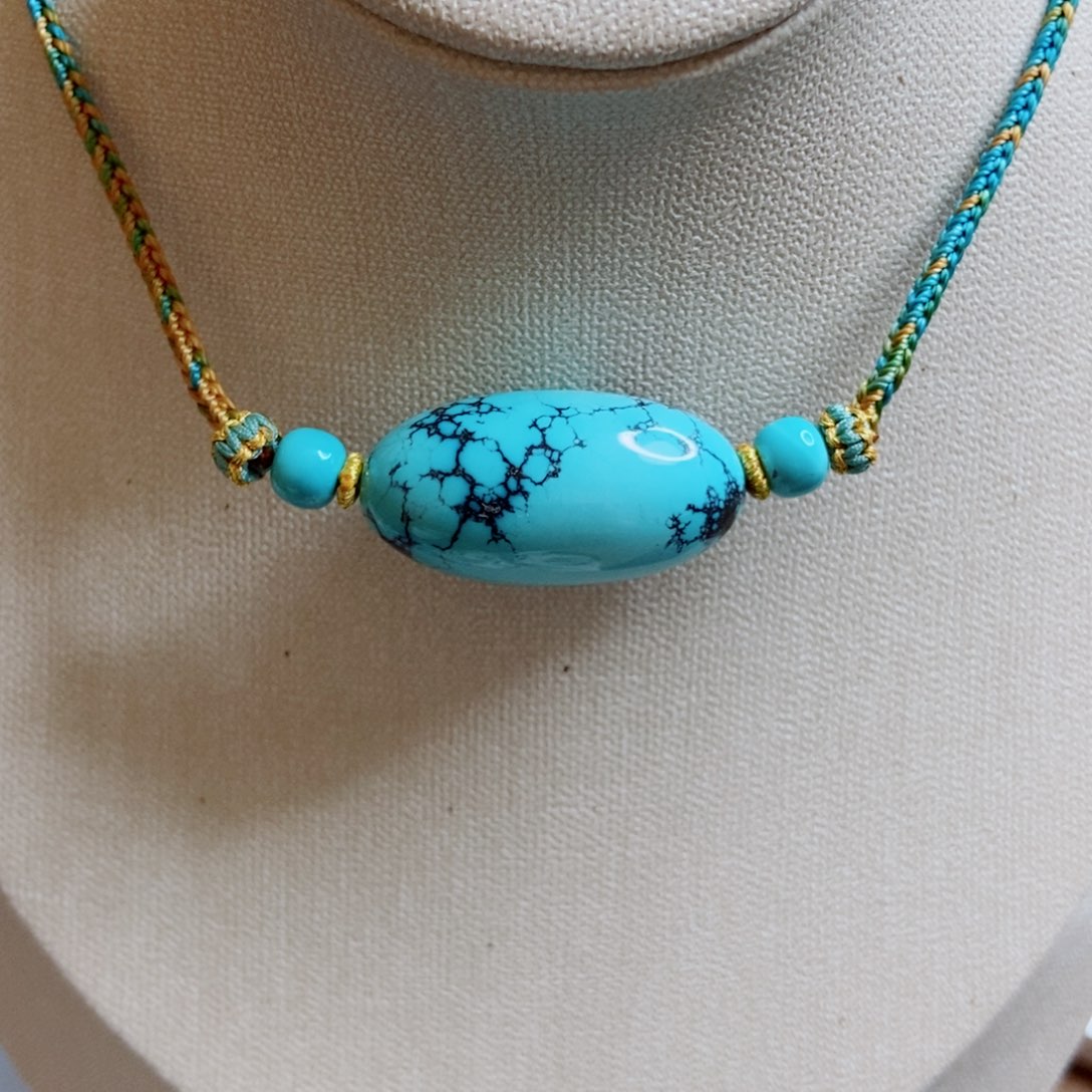 绿松石未镶嵌锁骨项链