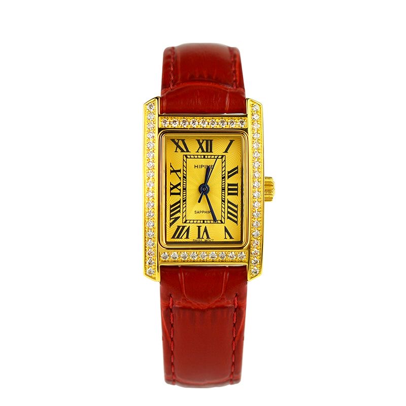 【2024新款上市】方形金表黄金女士腕表高端进口瑞士石英机芯手表