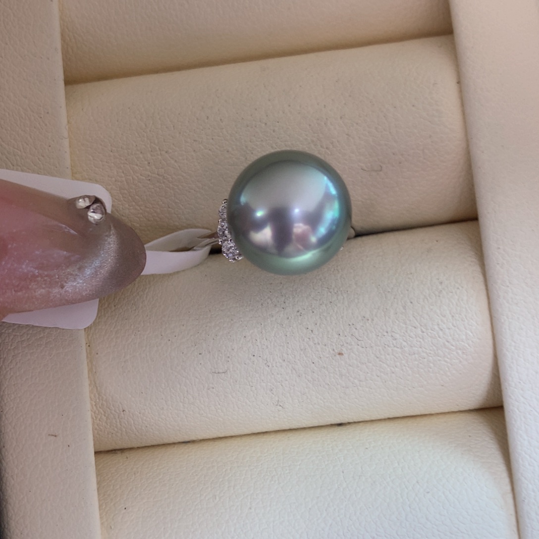 海水珍珠戒指18K金镶嵌