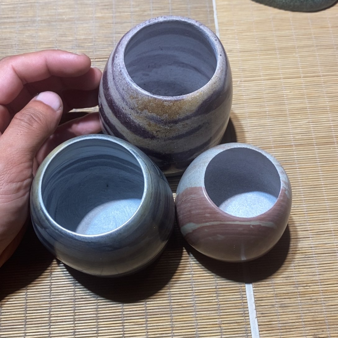 大***s三个瑕疵小型石头花盆