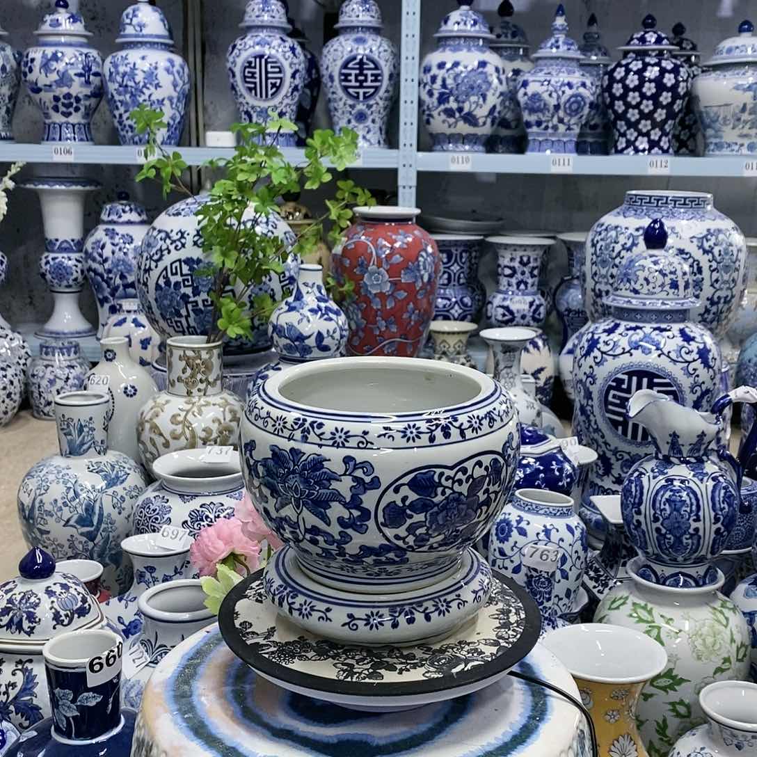 【闪购商品】摆件高脚花盆瓷器…………………………