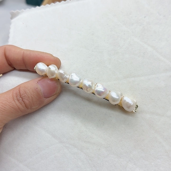 淡水珍珠发饰银S925镶嵌