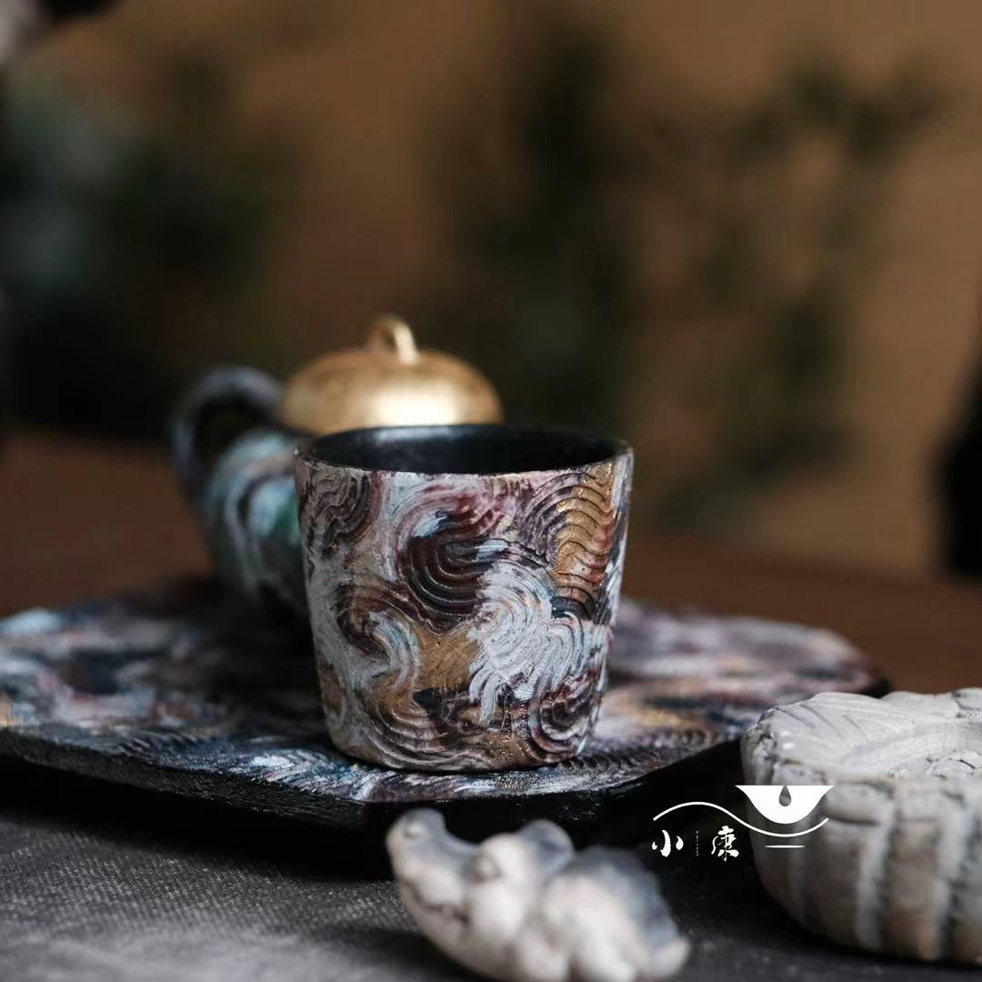 小康茶器大漆手作可乐杯主人杯品茗杯茶杯茶盏功夫茶具主人杯
