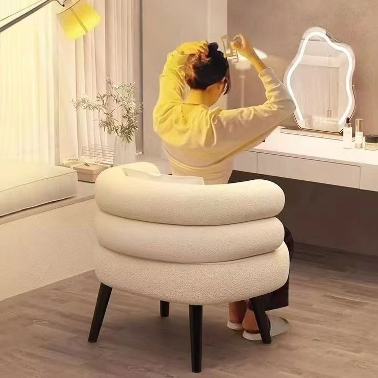 沙发椅单人懒人化妆椅网红羊羔绒椅子客厅简约现代轻奢阳台休闲椅