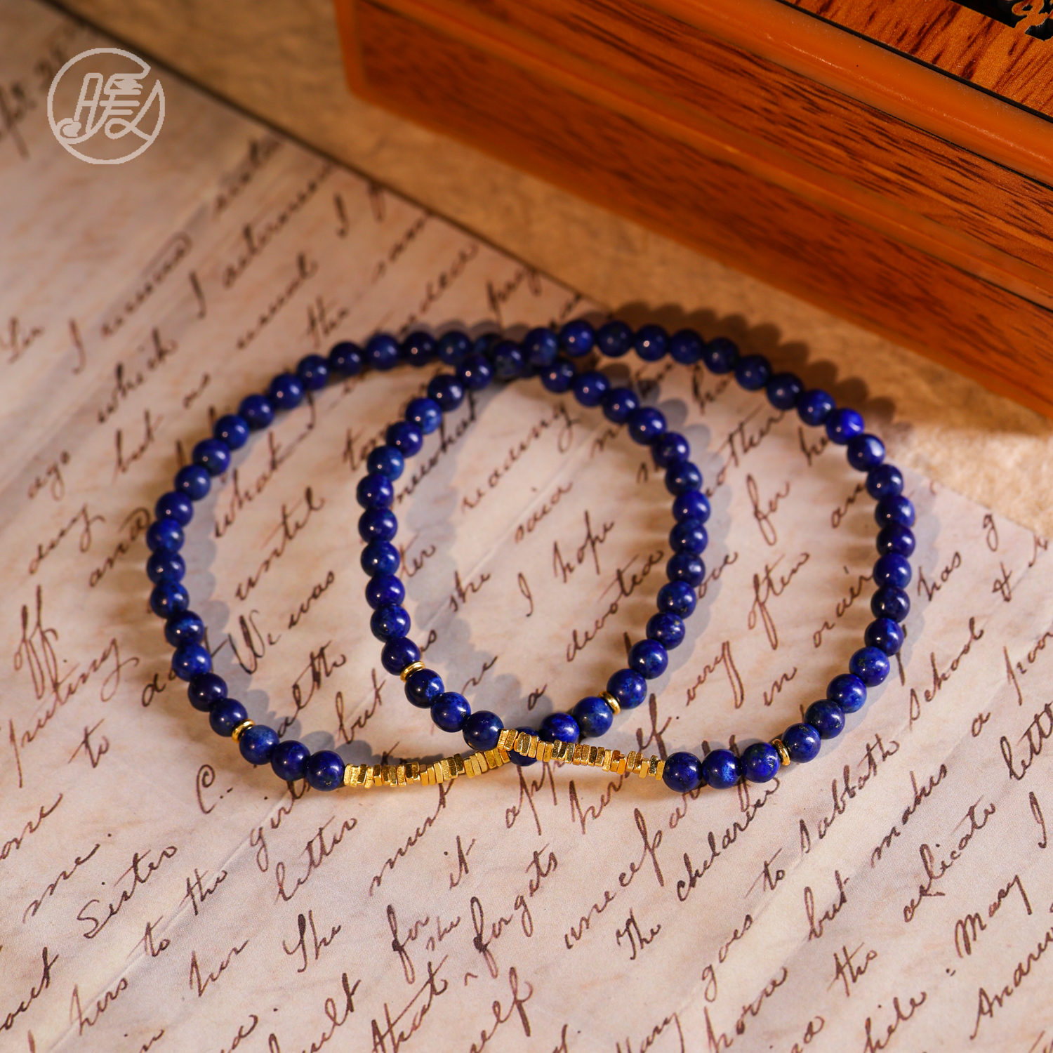 Nuanyan/暖言单圈青金石手串4mm搭配碎银手链B1173多样性发一