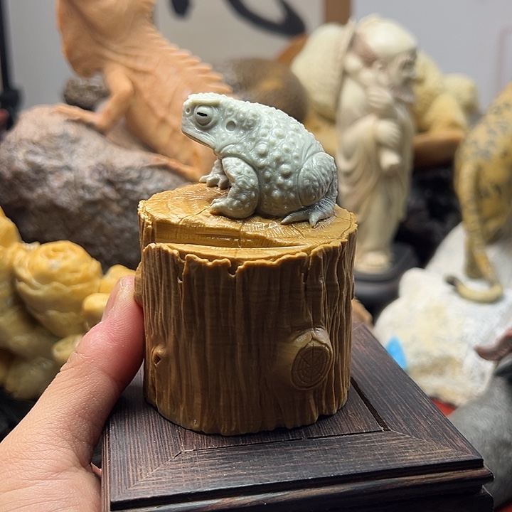 东北石松花石摆件