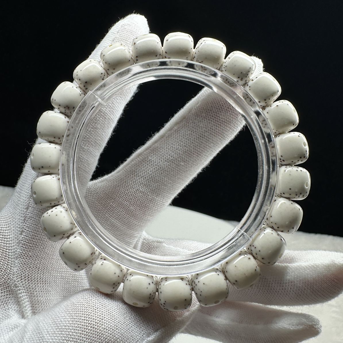 原脂原生态半臂留白小细星9×8mm同枝果