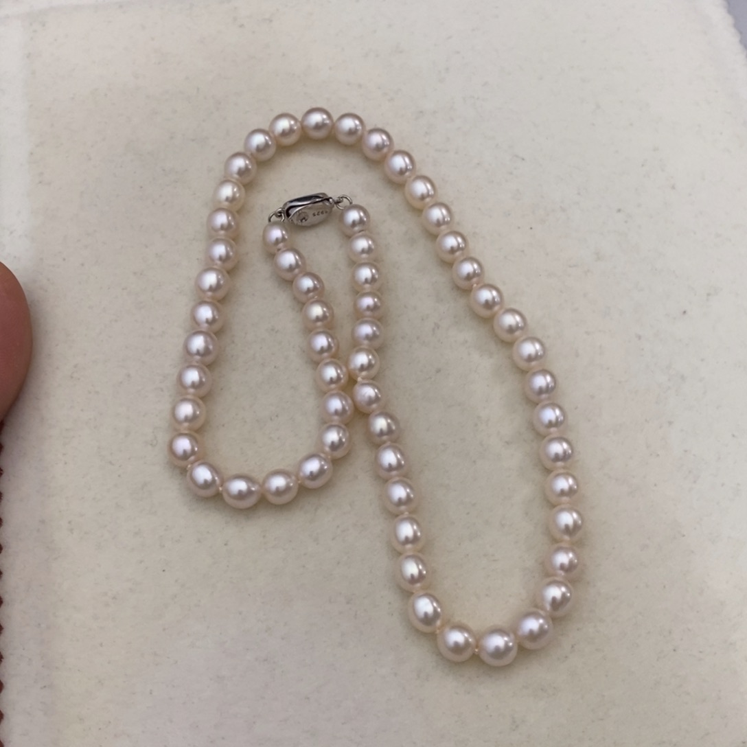 淡水珍珠项链银S925镶嵌