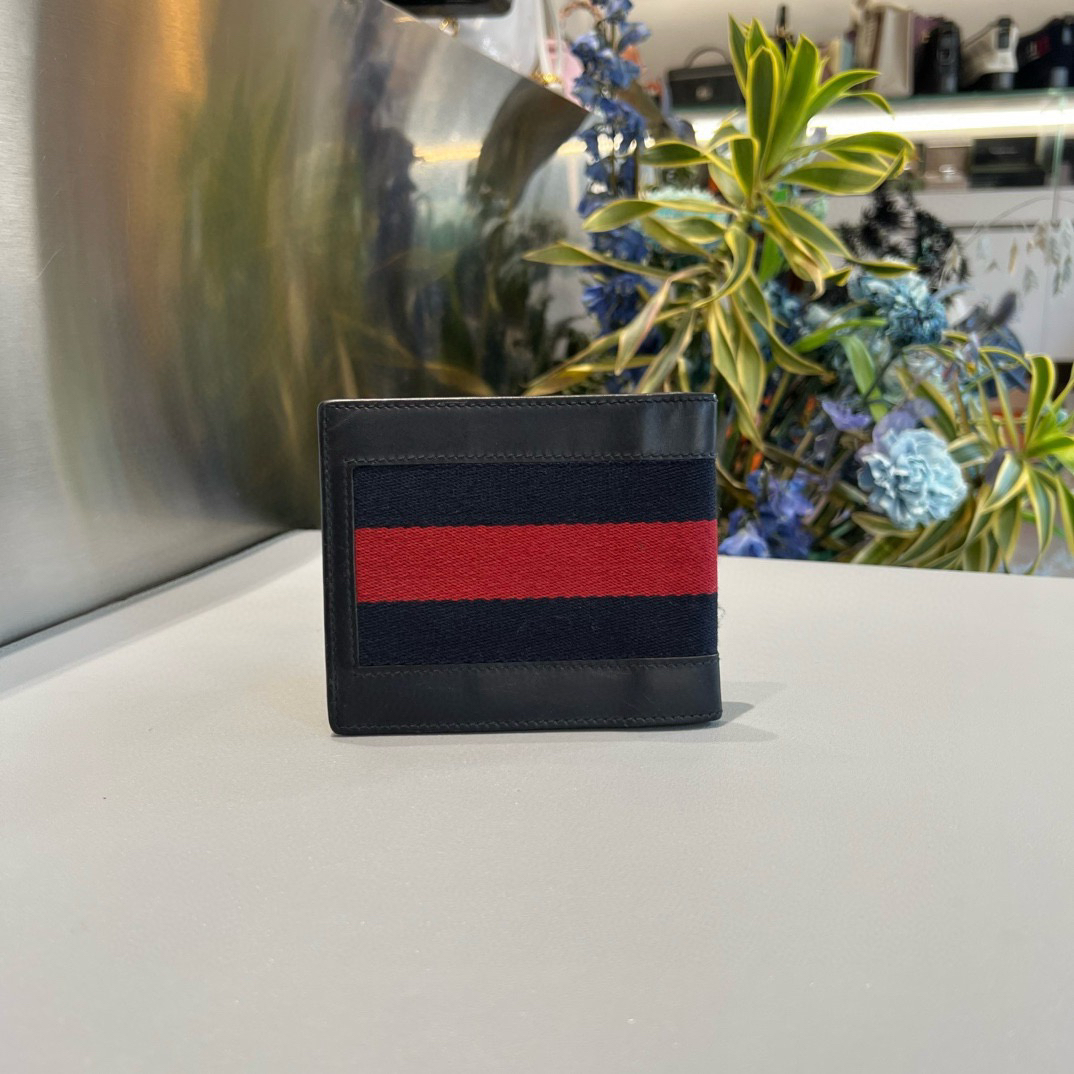 95新 GUCCI/古驰 经典蓝色短款钱包