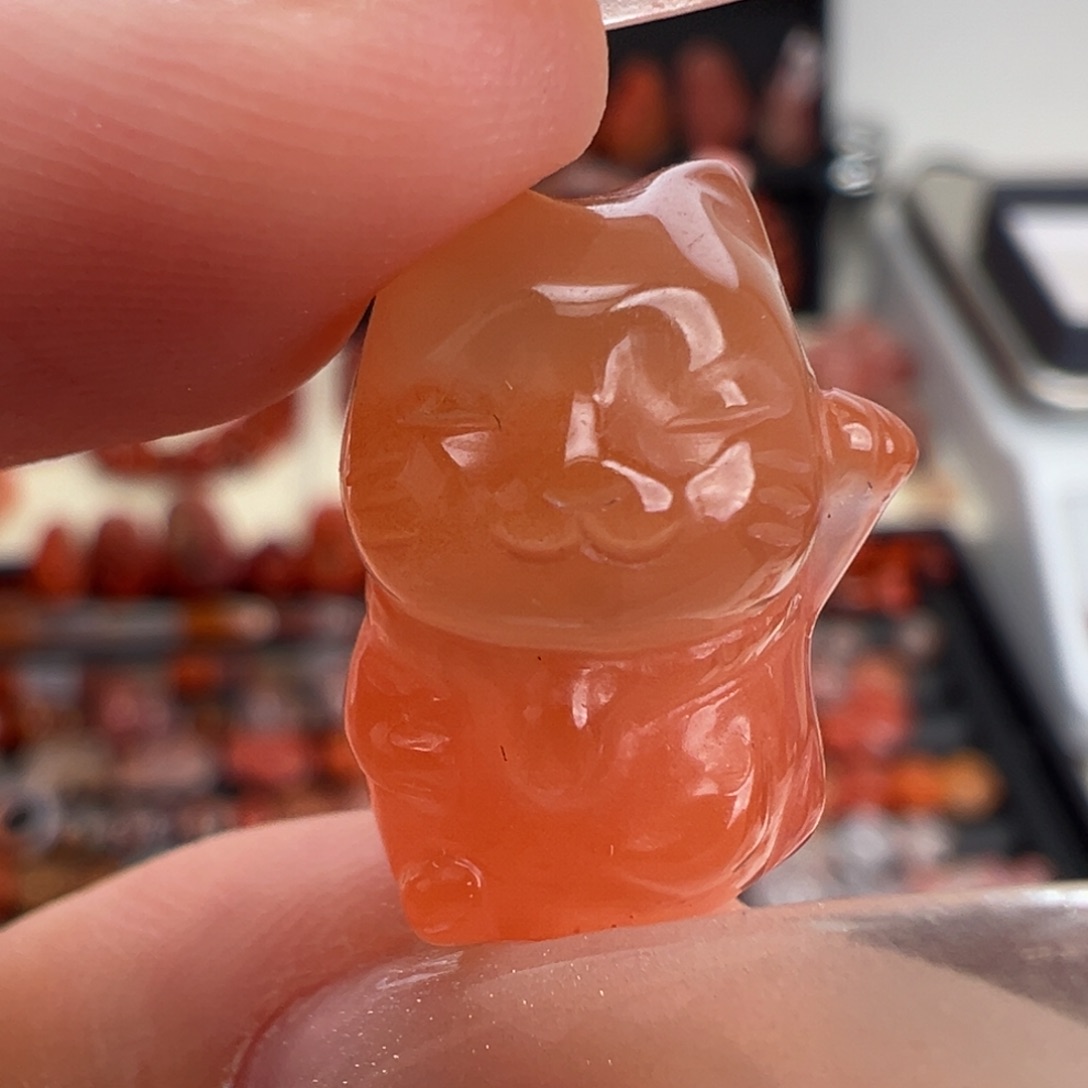 南红玛瑙未镶嵌颈饰招财猫